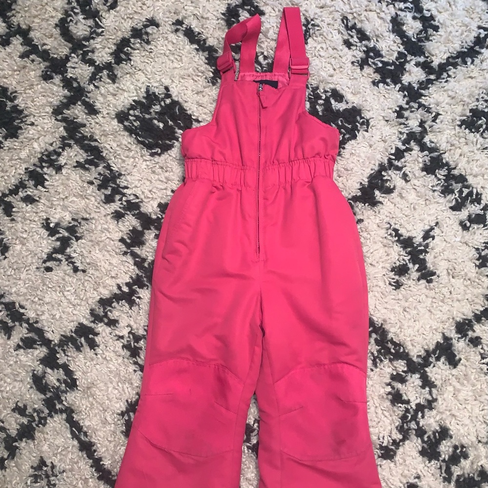 Pink kids winter bibs